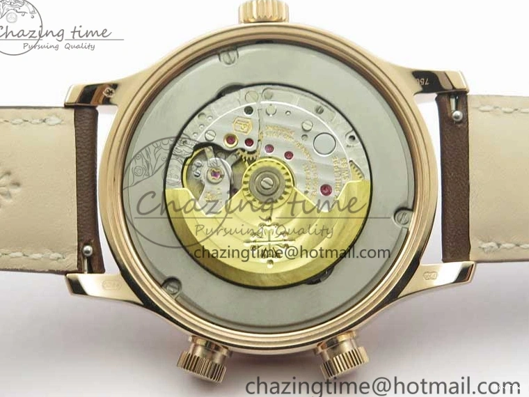 MIROTIME 0427 ZipUp Calatrava 5524R Pilot Travel Time RG GRF Brown Dial on Brown Leather Strap A324 V 7110